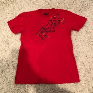 Fox Racing Red Graphic Logo Crewneck T shirt